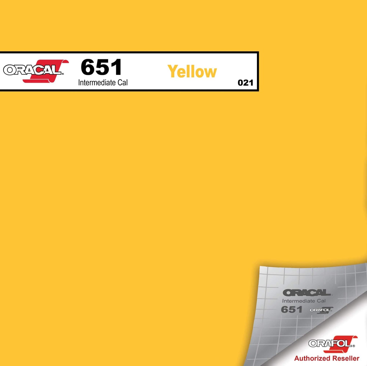 Oracal Vinyls 12 inch Sheet / Yellow 021 Oracal 651 Intermediate Vinyl 12 inch  x 12 inch Sheet