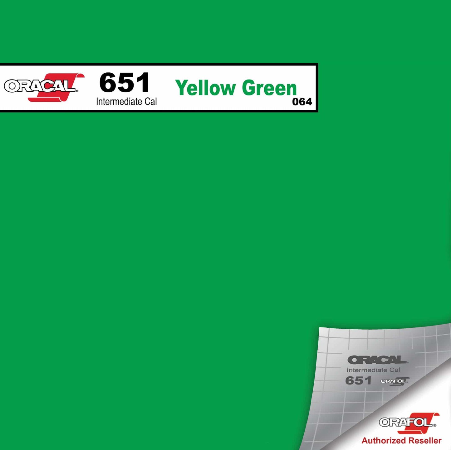 Oracal Vinyls 12 inch Sheet / Yellow Green 064 Oracal 651 Intermediate Vinyl 12 inch  x 12 inch Sheet