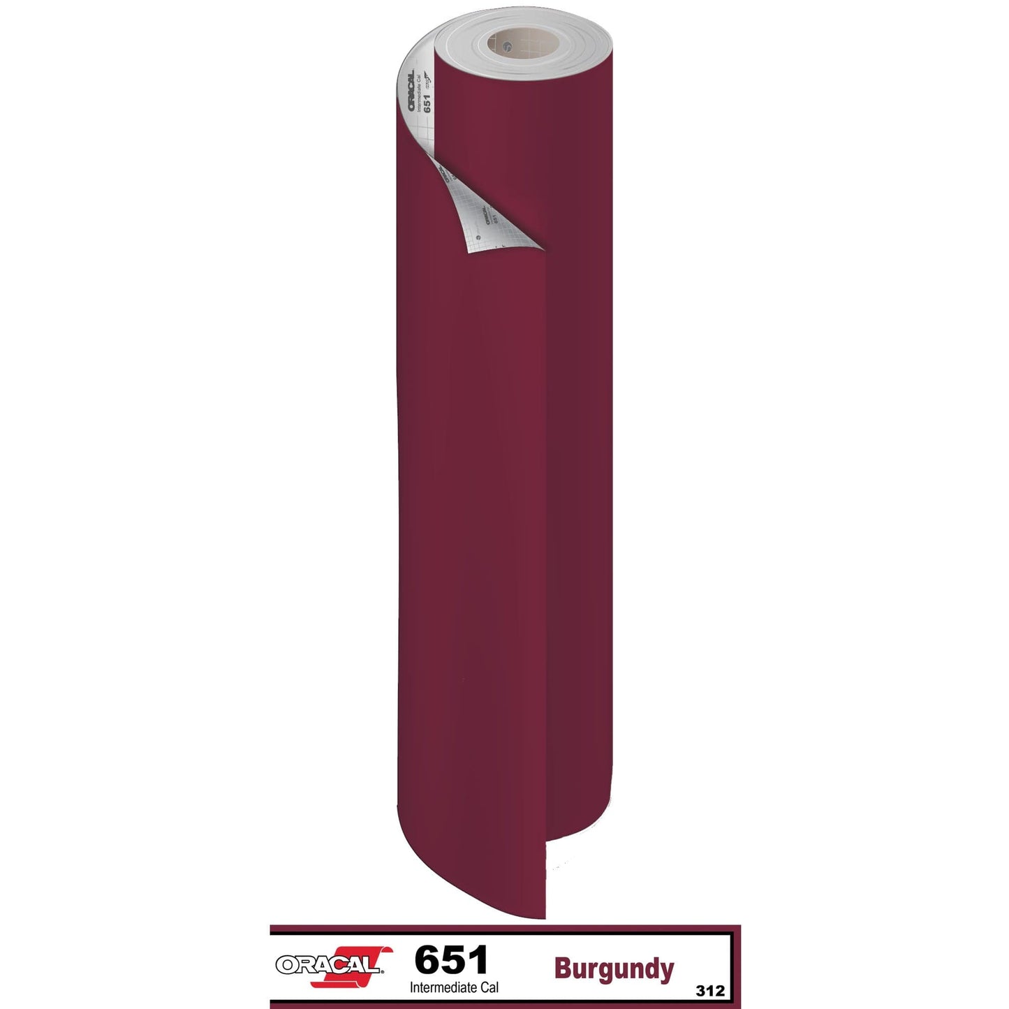 Oracal Vinyls 15 inch Roll X 50 Yard / Burgundy 312 Oracal 651 Intermediate Vinyl 15 inch  x 50 yard Roll