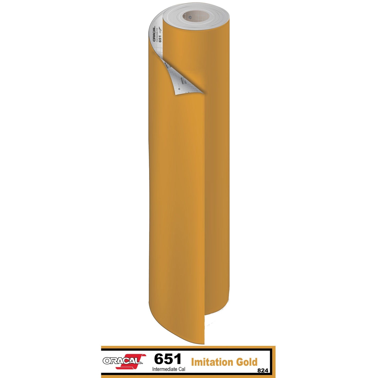 Oracal Vinyls 15 inch Roll X 50 Yard / Imitation Gold 824 Oracal 651 Intermediate Vinyl 15 inch  x 50 yard Roll