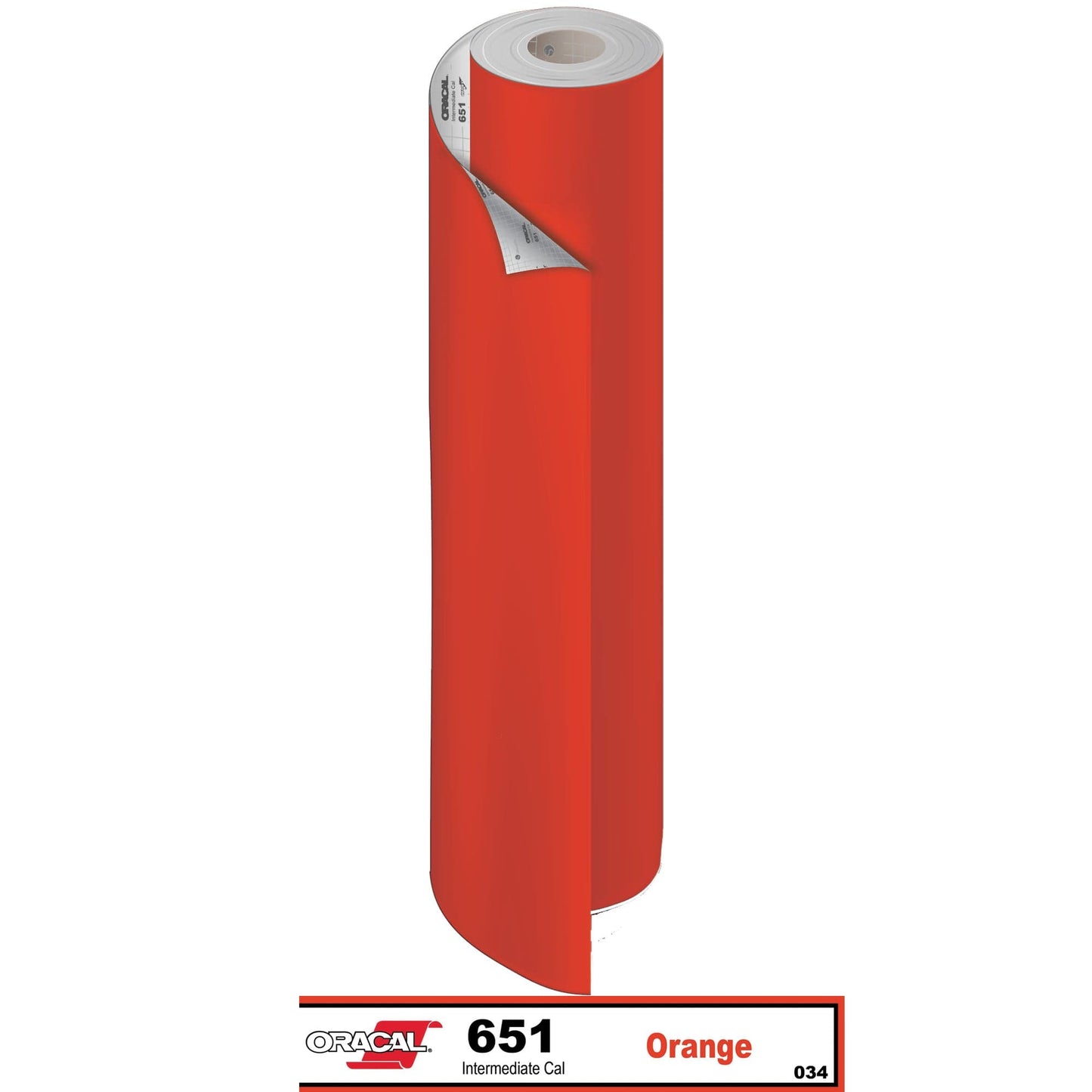 Oracal Vinyls 15 inch Roll X 50 Yard / Orange 034 Oracal 651 Intermediate Vinyl 15 inch  x 50 yard Roll