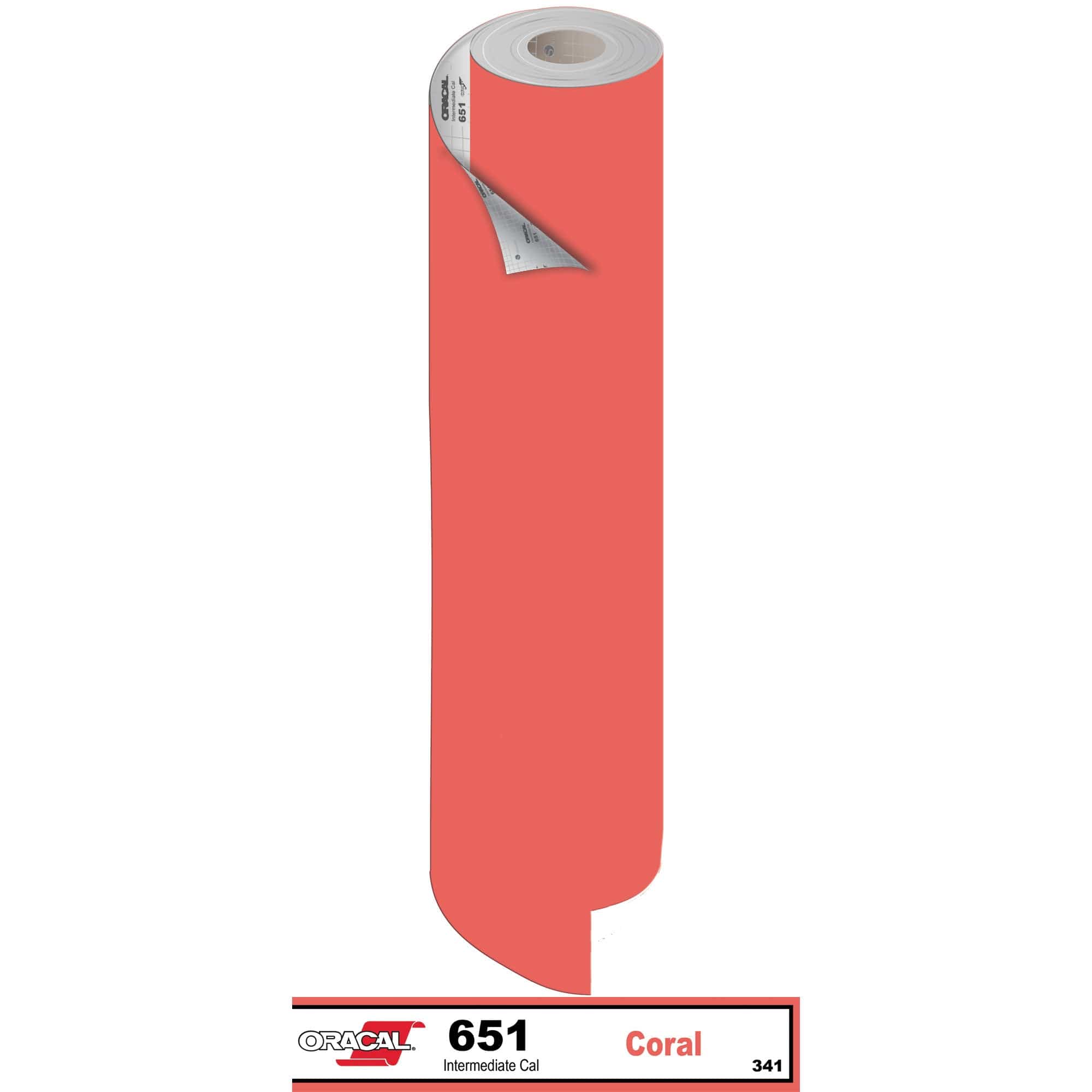 Oracal Vinyls 9 inch Roll X 50 Yard / Coral 341 Oracal 651 Intermediate Vinyl 9 inch  x 50 yard Roll