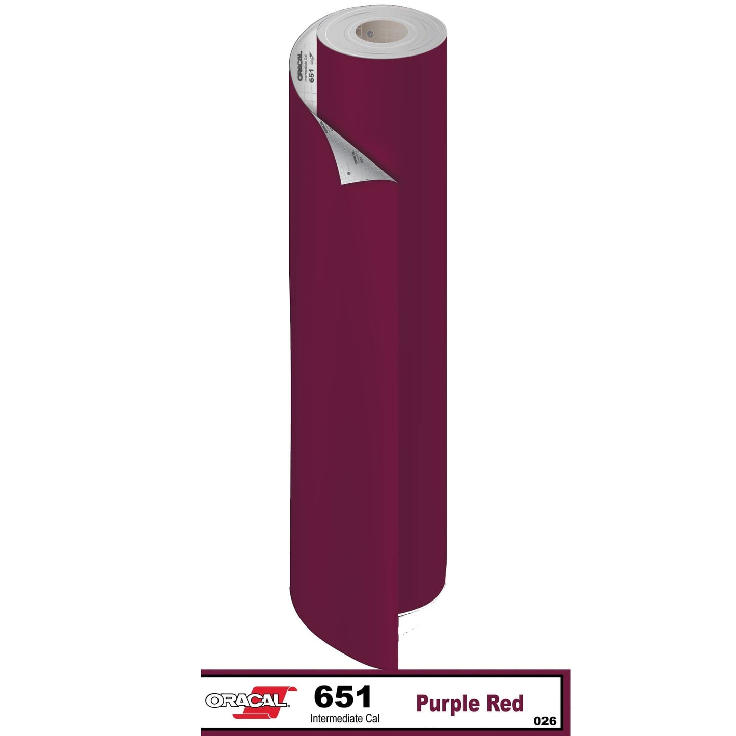Oracal Vinyls 9 inch Roll X 50 Yard / Purple Red 026 Oracal 651 Intermediate Vinyl 9 inch  x 50 yard Roll