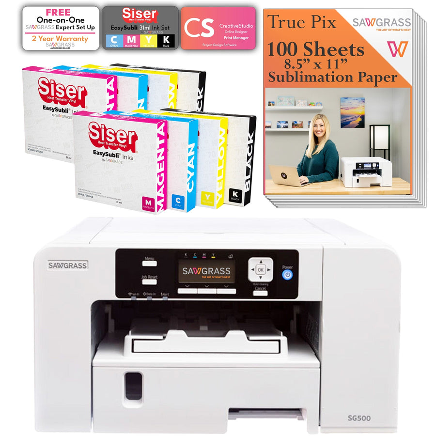 Sawgrass SG500 Siser EasySubli MEGA INK Starter Bundle with 100 sheets