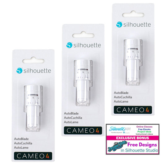 Silhouette America Blades & Cutting Mats Silhouette AutoBlade 2- 3 Pack For Use with CAMEO 4 and 50 Free Bonus Designs