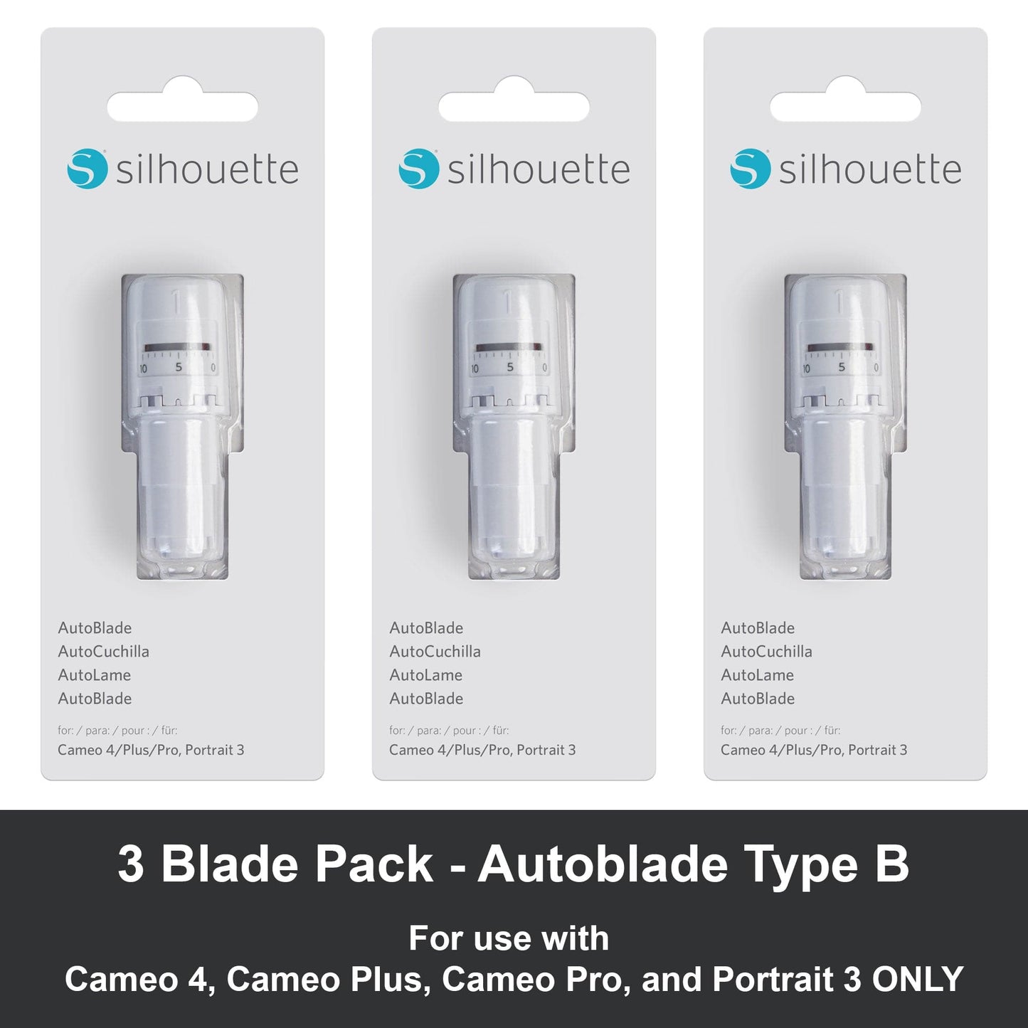 Silhouette America Blades & Cutting Mats Silhouette AutoBlade 2- 3 Pack For Use with CAMEO 4 and 50 Free Bonus Designs