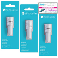 Silhouette America Blades & Cutting Mats Silhouette Autoblade 3 Pack Replacement Blades for Cameo 3 and Portrait 2- with 30 Day Subscription to Smart-Silhouette