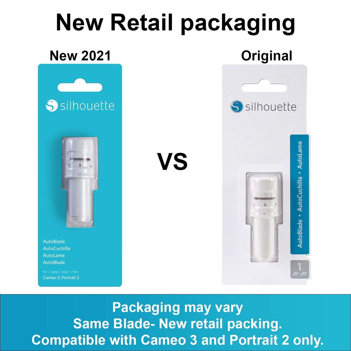 Silhouette America Blades & Cutting Mats Silhouette Autoblade 3 Pack Replacement Blades for Cameo 3 and Portrait 2- with 30 Day Subscription to Smart-Silhouette
