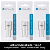 Silhouette America Blades & Cutting Mats Silhouette Autoblade 3 Pack Replacement Blades for Cameo 3 and Portrait 2- with 30 Day Subscription to Smart-Silhouette