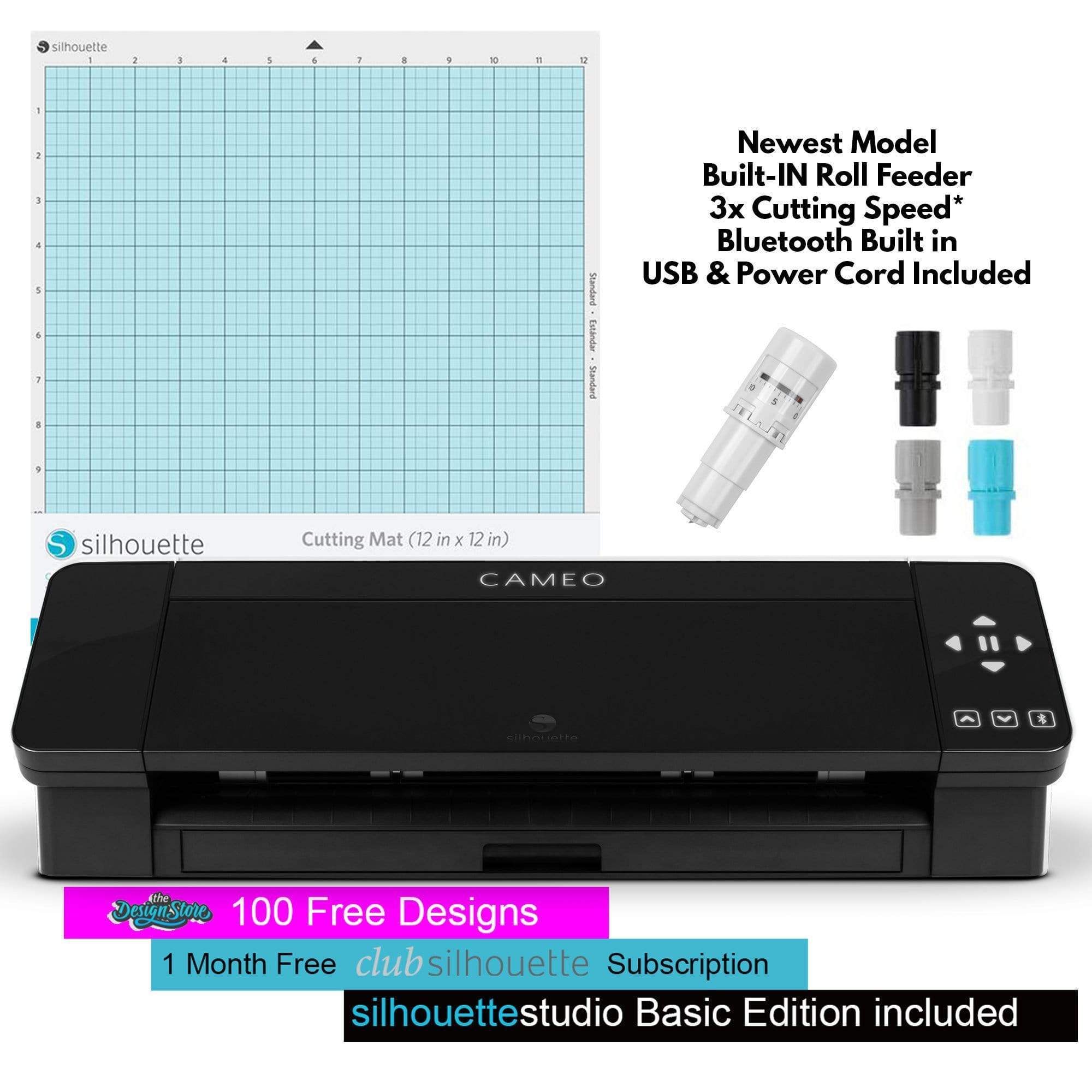 Silhouette Cameo 5 Pink Bundle With Vinyl Starter Kit, Heat Transfer S
