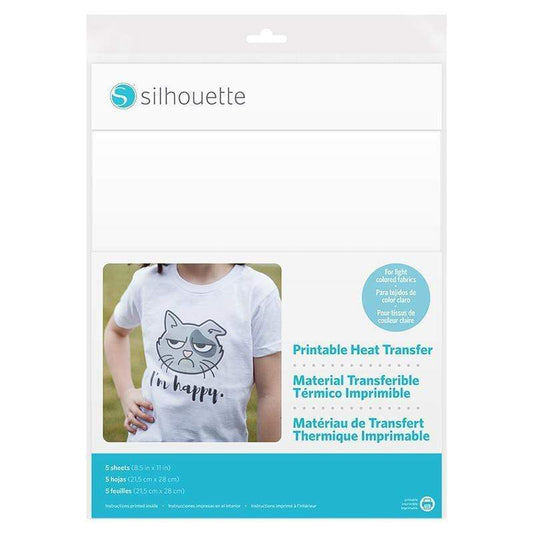 Silhouette America Heat Transfer Materials Silhouette printable heat transfer material for light fabircs 5 sheets HEAT-PRINT-LT