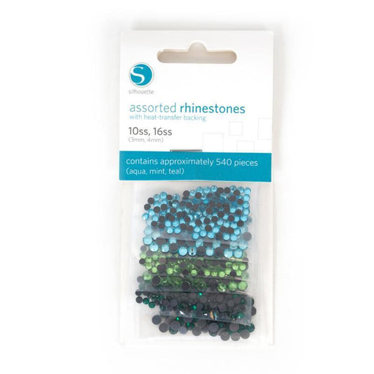Silhouette America Rhinestones Silhouette rhinestone assorted pack 3 aqua, teal, mint SILH-RHINE-6PK-3