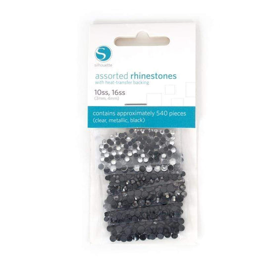 Silhouette America Rhinestones Silhouette rhinestone assorted pack 4 clear, metallic, black SILH-RHINE-6PK-4